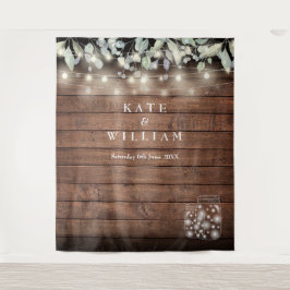 ラスティック メイソンジャー ストリングライト フォトバックドロップ タペストリー