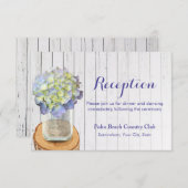 ラスティック メイソンジャー & ハイドランジア ウェディング レセプション 招待状 (正面/裏面)