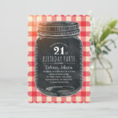 ラスティック メイソンジャー ピクニック 21歳の誕生日パーティー 招待状 (スタンド正面)