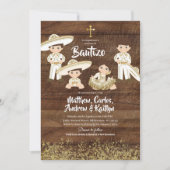 ラスティック メキシカン カクタス ゴールド チャロ 兄弟 バウティゾ 招待状 (正面)