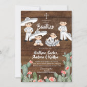 ラスティック メキシカン シルバー チャロ 兄弟 バウティスモ 招待状 (正面)