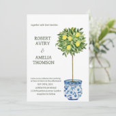 ラスティック メディテレーニア レモン ウェディング 招待状 (スタンド正面)