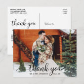 ラスティック モダン カリグラフィー スクリプト 結婚式 お礼 ポストカード (正面/裏面)