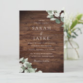 ラスティック モダン グリーン リーフ ウェディング 招待状 (スタンド正面)