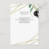 ラスティック モダン ジオメトリック オリーブ ブランチ ウェディング エンクロージャーカード (正面)