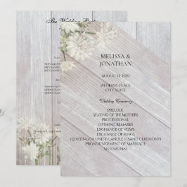 ラスティック モダン フラワー ウェディング セレモニー プログラム V3