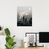 ラスティック モダン 彼女はイエスと言った 婚約パーティー看板 ポスター (ホームオフィス)