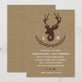 ラスティック モノグラム | クラフト紙 スタッグ ウェディング 招待状 (正面/裏面)