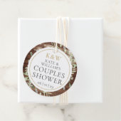 ラスティック モノグラム グリーン カップル ウェディング シャワー フェイバータグ (インサイチュ)