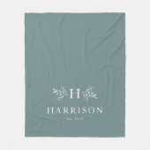 ラスティック モノグラム ティール 新婚 ブランケット (正面)