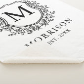 ラスティック モノグラム ブラック ホワイト クレスト 新婚 結婚 シェルパブランケット (3/4)