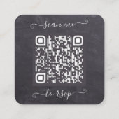 ラスティック ユーカリ ウェディング ウェブサイト QRコード RSVP エンクロージャーカード (裏面)