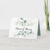 ラスティック ユーカリ ゴールド ブライダル パーティー サンクス サンキューカード (正面)