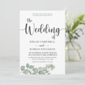 ラスティック ユーカリ ダスティーブルー ウェディング 招待状 (スタンド正面)