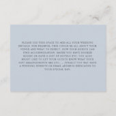 ラスティック ユーカリ フラワーダスティーブルー ウェディング エンクロージャーカード (裏面)