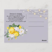 ラスティック ライト イエロー フローラル  サンキュー ポストカード (裏面)