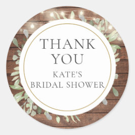 ラスティック ライト グリーンウェディング ブライダルシャワー サンクス ラウンドシール