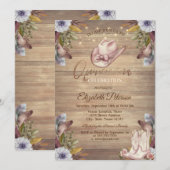 ラスティック ライト、ティアラ、レースのカボチャの花のスイート 16 招待状 (正面/裏面)