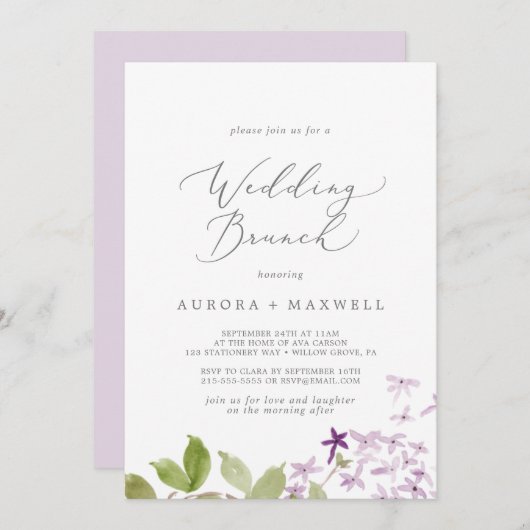 ラスティック ライラック ウェディング ブランシュ 招待状 (正面/裏面)