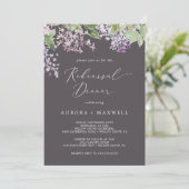 ラスティック ライラック | グレー リハーサル ディナー 招待状 (スタンド正面)