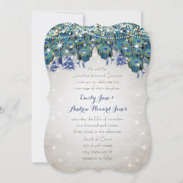 ラスティック ラックス メイソンジャー ネイビー ターコイズ ペコック 招待状