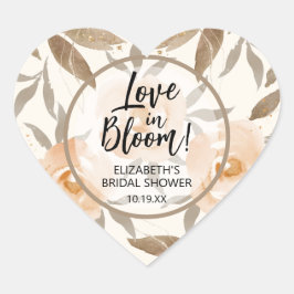 ラスティック ラブ イン ブルーム ピーチ フラワール ブライズシャワー ハートシール
