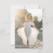 ラスティック ラブ＆サンクス ブライダル シャワー ビーチ フォト サンキューカード (裏面)