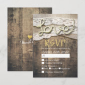 ラスティック ラブ ロープ バルーン ラック ウェディング RSVP 返信 (正面/裏面)