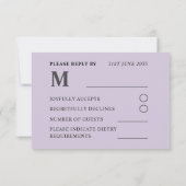 ラスティック ラベンダーとユーカリ ウェディングRSVP 出欠カード (裏面)