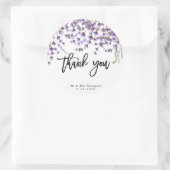 ラスティック ラベンダー ウェディング サンクス ステッカー (バッグ)