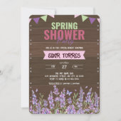 ラスティック ラベンダー スプリング シャワーパーティー ベビーシャワー 招待状 (正面)
