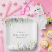 ラスティック ラベンダー & セージ ブライダル シャワー ペーパープレート (パーティー)