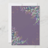 ラスティック ラベンダー パープル ゴールド ウォーターカラー ウェディング 招待状 (裏面)