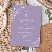 ラスティック ラベンダー パープル ワイルドフラワー ボヘミア ウェディング 招待状