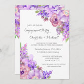 ラスティック ラベンダー パープル 婚約パーティー 招待状 (正面/裏面)