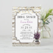 ラスティック ラベンダー フラワル ジャー バーン ブライディシャワーリ 招待状 (スタンド正面)