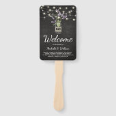 ラスティック ラベンダー メイソンジャー ウェディングプログラム ハンドファン (正面)