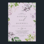 ラスティック ラベンダー | ラベンダー カジュアル ウェディング 招待状<br><div class="desc">このラスティック ラベンダーのカジュアル ウェディング招待状は、春または夏のウェディングに最適です。ロマンチックでエレガントな花のデザインは、ボーホー カントリー ガーデンの雰囲気を醸し出す、ウォーターカラーの紫色のライラックの野生の花を特徴としています。</div>