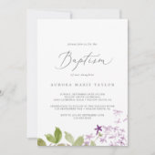 ラスティック ラベンダー 洗礼 招待状 (正面)