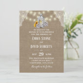 ラスティック ランタン & ストリング ライト バルーン ウェディング 招待状 (スタンド正面)