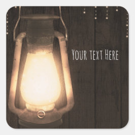 ラスティック ランタン & ライト ブラウン バーンダル ウェディング スクエアシール