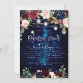 ラスティック リハーサル ディナー メイソン ジャー ライト ストリングス 招待状 (正面)