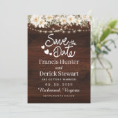 ラスティック リーフ ストリング ライト ウッド セーブ ザ デート 招待状 (スタンド正面)