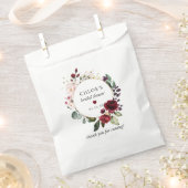 ラスティック レッド ブラッシュ ピンク ローズ フラワーブライダルシャワー フェイバーバッグ (クリップ留めされた状態)