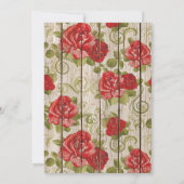 ラスティック レッド ローズ ベビー シャワー 招待状 ラック ウッド (裏面)