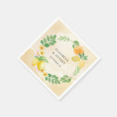 ラスティック レモン シトラス ボヘミア サマー ウェディング スタンダードカクテルナプキン (角)