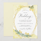 ラスティック レモン シトラス ボーホー サマー ウェディング 招待状 (正面/裏面)