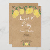 ラスティック レモン スイート16 パーティー 誕生日 招待状 (正面/裏面)