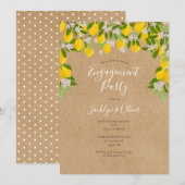 ラスティック レモン ブルーム グリーン 誓約パーティー 招待状 (正面/裏面)
