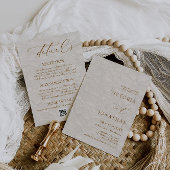 ラスティック ロマンティック フラワーのオールインワン ウェディング 招待状